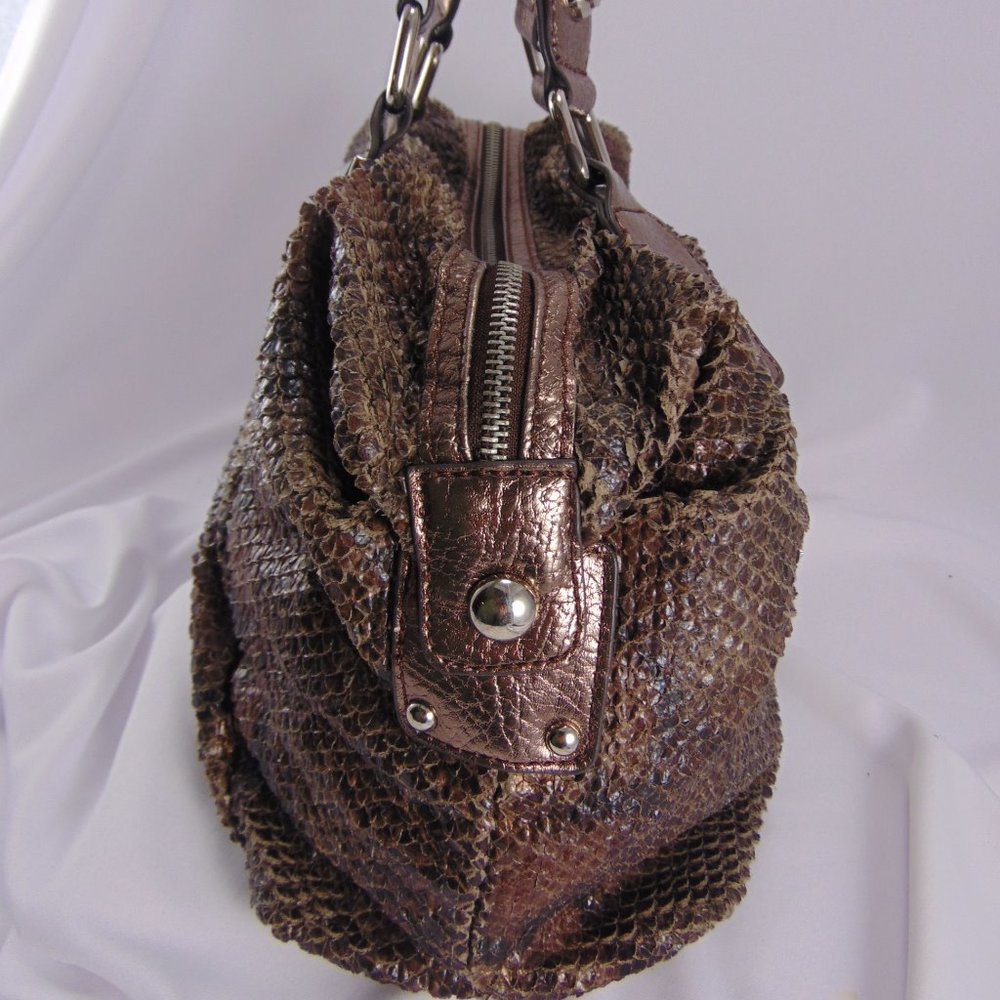 Kathy Van Zeeland Faux Cloth Snakeskin Hobo Bag - Picture 3 of 8